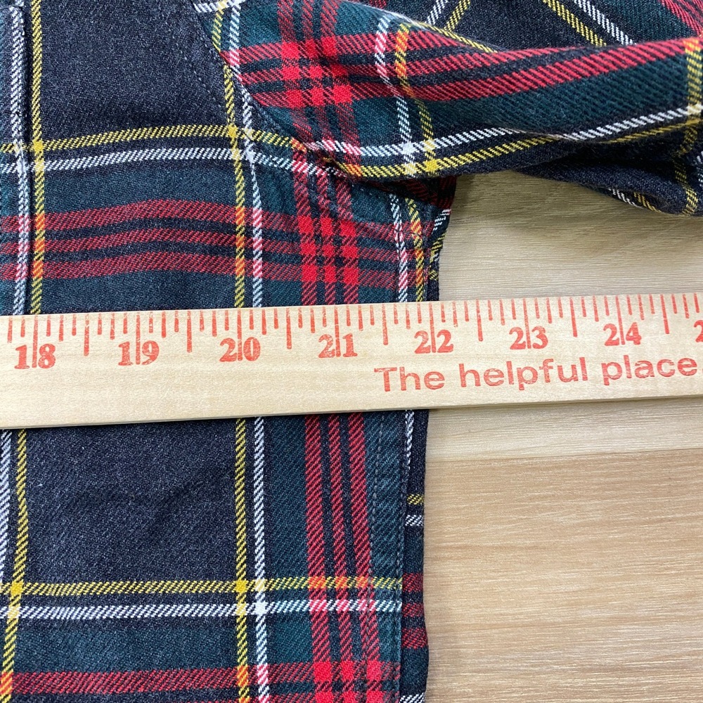 J.Crew Flannel Shirt Mens Large Slim Heritage Plaid Cotton Gray Red Classic Top - Picture 8 of 9